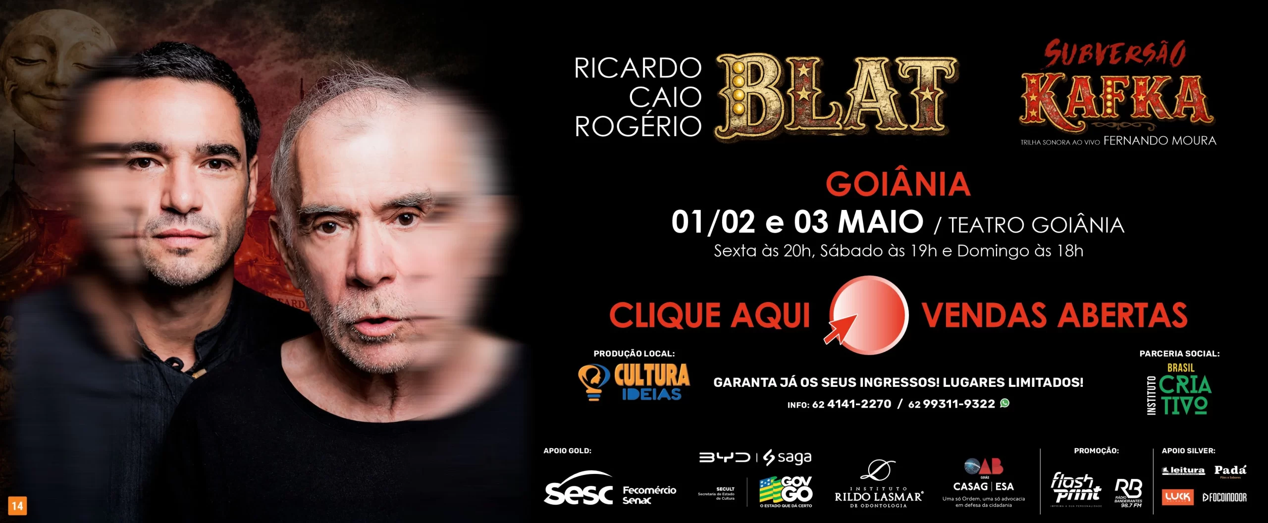 Subversão Kafka | Caio Blat e Ricardo Blat – Goiânia